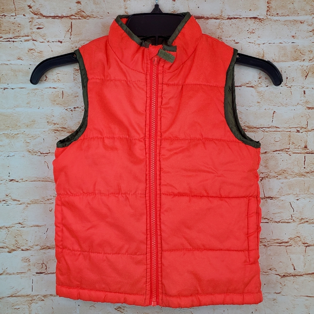 Osh Kosh Boys Orange/Green Vest Size 5T